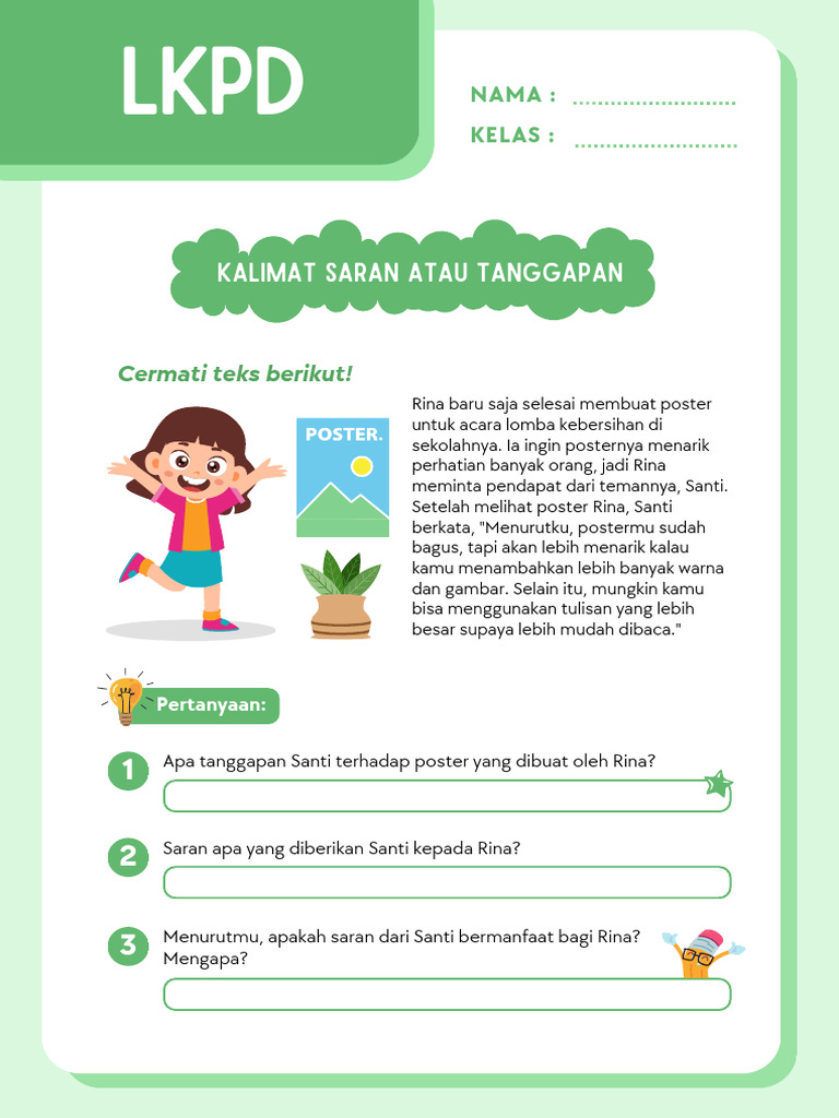 5 Rahasia Nilai Sempurna Latihan Bahasa Indonesia Kelas 3 Soal Tanggapan dan Saran Terbaru