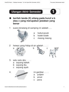 Membangun Fondasi Literasi Contoh Soal Ujian Bahasa Indonesia Kelas 1
