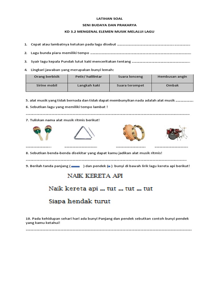 contoh soal kd 3 2 muatan sbdp kelas 3 sd