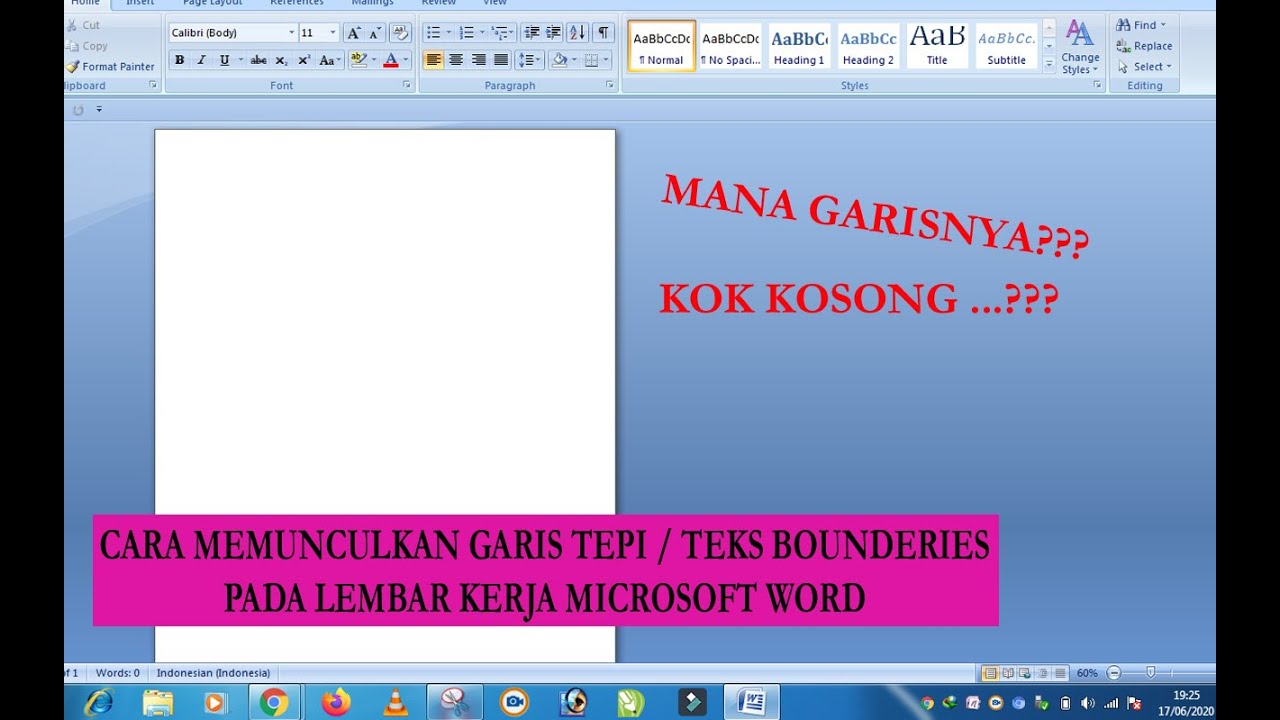 Text Garis Tepi - Cara menampilkan garis tepi di Microsoft WORD 2013