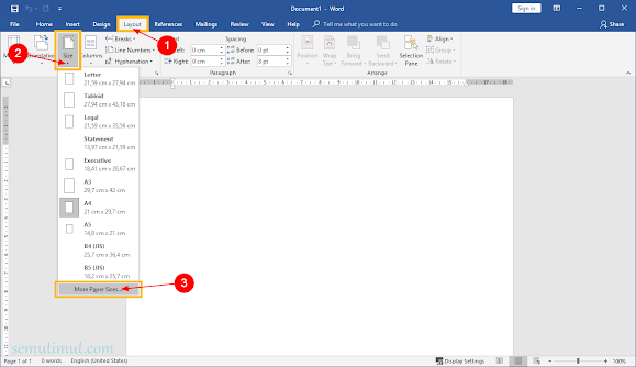 Cara Membuat Ukuran Kertas HVS Folio F4 di Microsoft Word