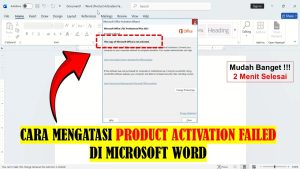 CARA MENGATASI PRODUCT ACTIVATION FAILED DI MICROSOFT WORD - YouTube