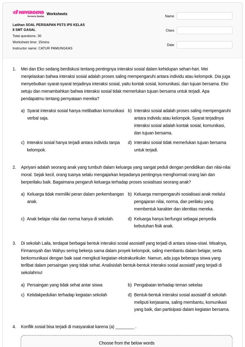 50 lembar kerja Keterampilan Komunikasi yang Sehat untuk Kelas 9 di 50 lembar kerja Keterampilan Komunikasi yang Sehat untuk Kelas 9 di