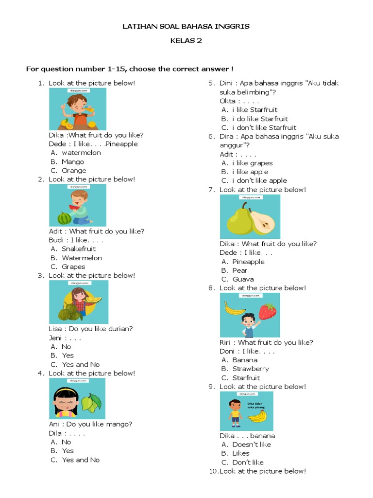 7 Contoh Soal Bahasa Inggris Kelas 6 SD Semester 2 Siap Cetak, Wajib Dicoba Orang Tua 7 Contoh Soal Bahasa Inggris Kelas 6 SD Semester 2 Siap Cetak, Wajib Dicoba Orang Tua