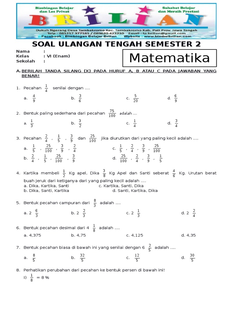 Akhirnya Terungkap 3 Fakta Soal Soal Kelas 2 SD Semester 2 yang Mengejutkan Guru Akhirnya Terungkap 3 Fakta Soal Soal Kelas 2 SD Semester 2 yang Mengejutkan Guru