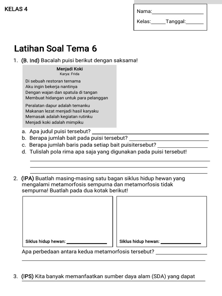 7 Rahasia Menguasai latihan soal tema 6 kelas 4 revisi 2017 Sebelum Nilai Turun