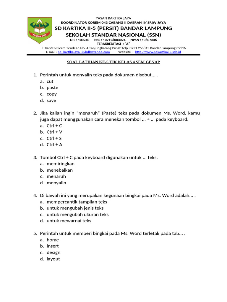 Akhirnya Tahu Bentuk Latihan Soal Tema 5 Kelas 4 SD Semester 2 yang Bikin Anak Semangat Belajar Akhirnya Tahu Bentuk Latihan Soal Tema 5 Kelas 4 SD Semester 2 yang Bikin Anak Semangat Belajar