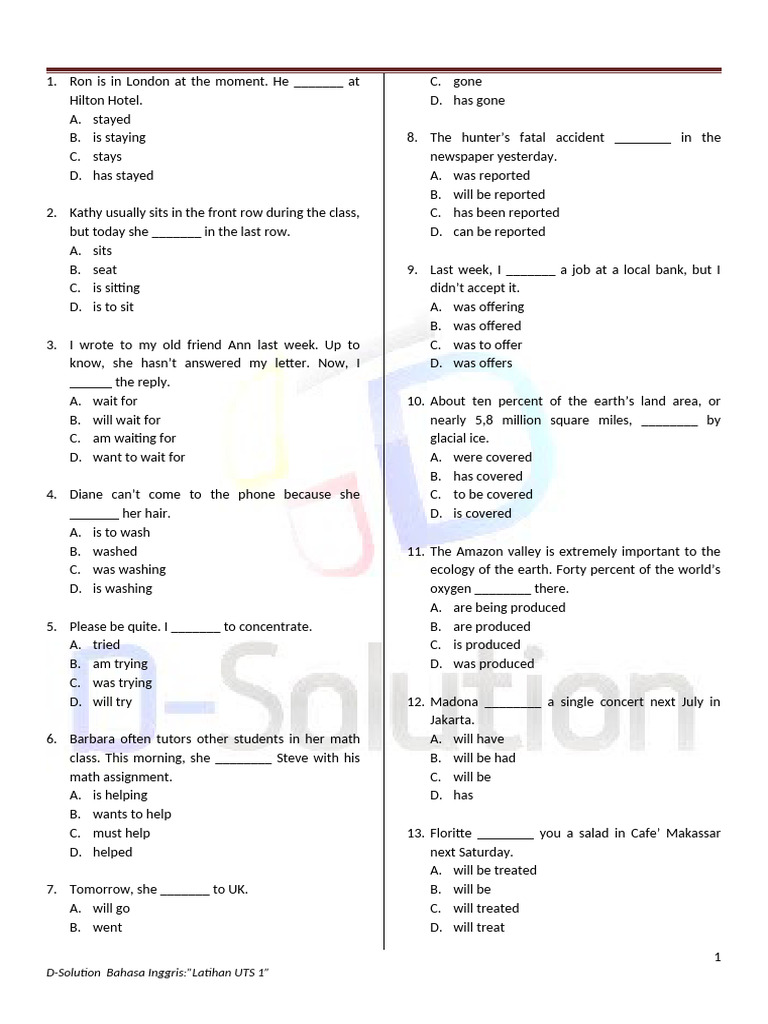 Contoh Soal Bahasa Inggris Kelas 7 SMP Semester 2 Terbaru 2026 yang Sering Muncul di Ujian Contoh Soal Bahasa Inggris Kelas 7 SMP Semester 2 Terbaru 2026 yang Sering Muncul di Ujian