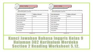 Worksheet 5 12 Bahasa Inggris Kelas 9 Semester 2 Halaman 302-303