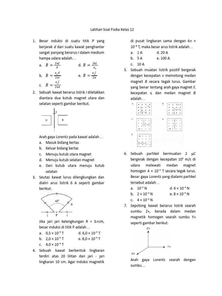 Latihan Soal Fisika Kelas 12 PDF Latihan Soal Fisika Kelas 12 PDF