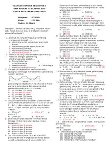 Soal Ulangan Fisika Semester 1 Kelas 12 - Soal Tugasku