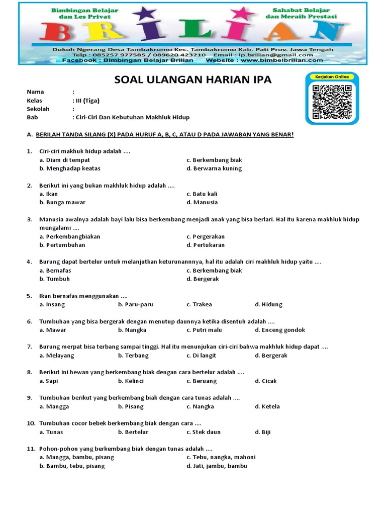 5 Rahasia Menjawab Soal Tentang Makhluk Hidup Kelas 3 SD Agar Nilai Langsung Bagus